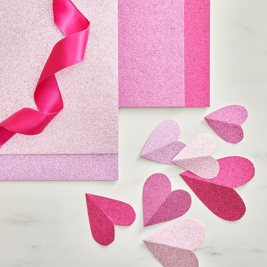 Pink Hues Glitter 8.5" x 11" Cardstock Paper by Recollections™, 24 Sheets